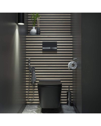 Клавиша смыва Iddis Unifix UNI06BCi77 Черная матовая Хром