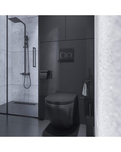 Клавиша смыва Iddis Uniglass UNG01BCi77 Черная Хром