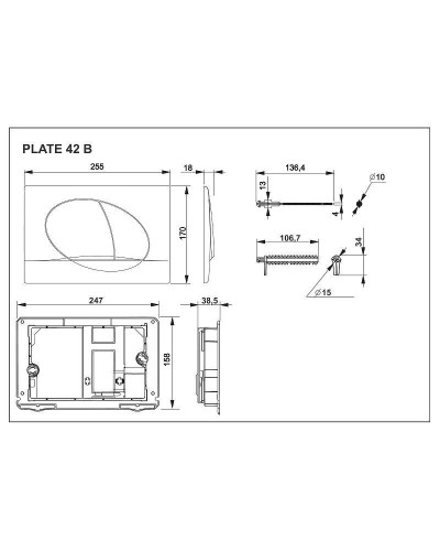 Клавиша смыва Roca Active 42B 8901140B0 Белая