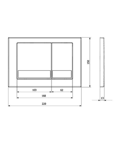 Клавиша смыва Veconi Square VFS-WH VFS001WH Белый глянец