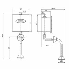 Смывное устройство для писсуара Lemark Project LM4657CE Нержавеющая сталь