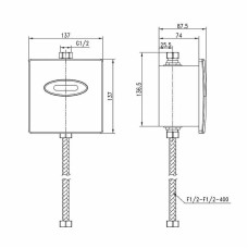 Смывное устройство для писсуара Lemark Project LM4657CE Нержавеющая сталь