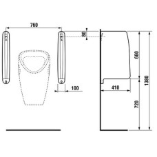 Перегородка для писсуара Jika Split 4760.1.000.000.1 Белая