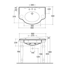 Нога керамическая Globo Paestum PA075.BI