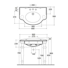 Нога керамическая Globo Paestum PA075.BI