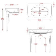 Ножки керамические 2 шт. для раковины Artceram Civitas CIC002 01 00