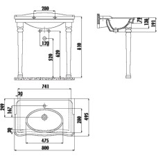 Ножки для раковины (2 шт) Creavit Antik KL270-00CB00E-0000