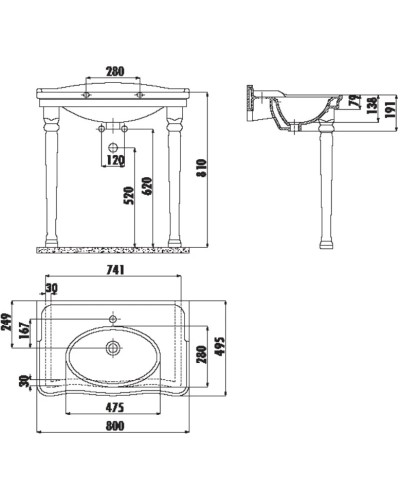 Ножки для раковины (2 шт) Creavit Antik KL270-00CB00E-0000