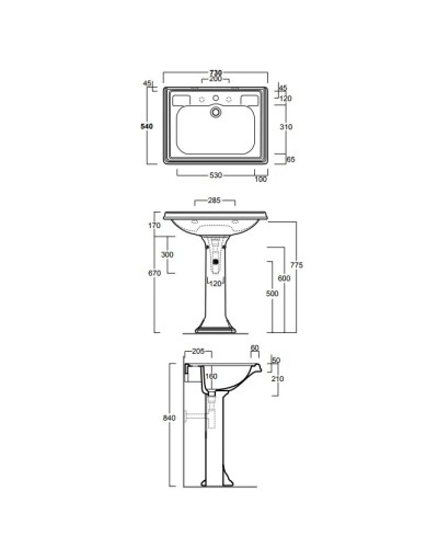 Пьедестал для раковины Simas Arcade AR805bi