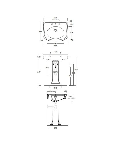 Пьедестал для раковины Simas Lante LA03bi