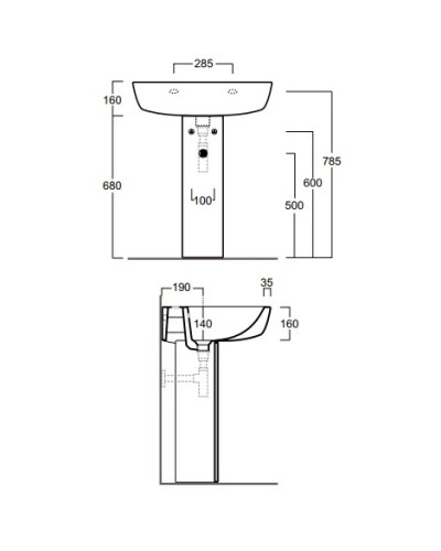 Пьедестал для раковины Simas Lft Spazio CN200bi