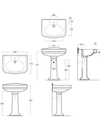 Пьедестал для раковины Simas Londra LO905bi
