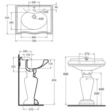 Пьедестал для раковины Azzurra Jubilaeum JUB300 bi