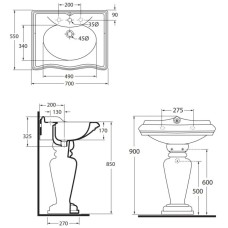 Пьедестал для раковины Azzurra Jubilaeum JUB300 bi