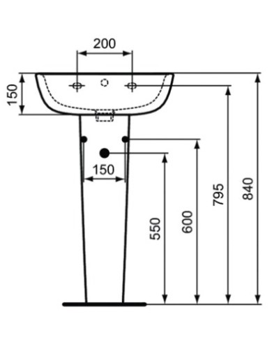 Пьедестал Ideal Standard Esedra T283901