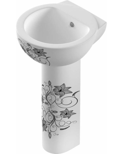 Пьедестал для раковины Sanita Luxe Art Flora ARTSLPD10 Белый с узором
