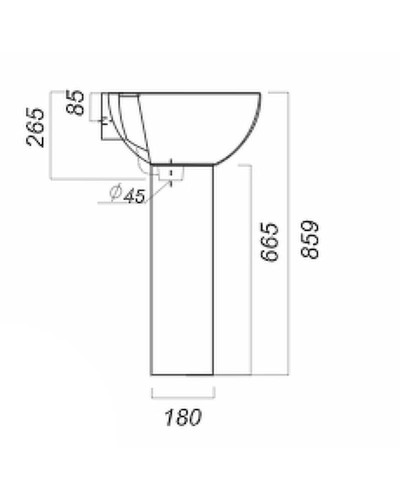 Пьедестал для раковины Sanita Luxe Art Flora ARTSLPD10 Белый с узором