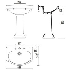 Пьедестал для раковины Creavit Klasik KL250-00CB00E-0000Пьедестал