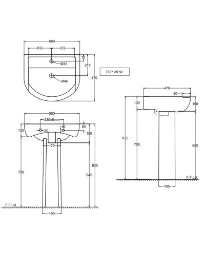 Пьедестал для раковины Jaquar Aria ARS-WHT-39301