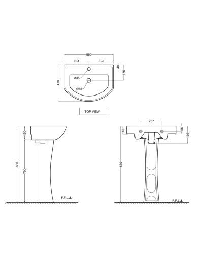 Пьедестал для раковины Jaquar Continental CNS-WHT-301