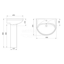 Пьедестал для раковины Santeri West 1.3601.8.S00.00B.0