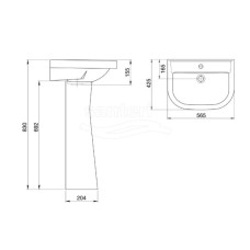 Пьедестал для раковины Santeri Pro 1.3601.2.S00.00B.0