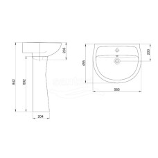 Пьедестал для раковины Santeri Versia 1.3601.2.S04.00B.0