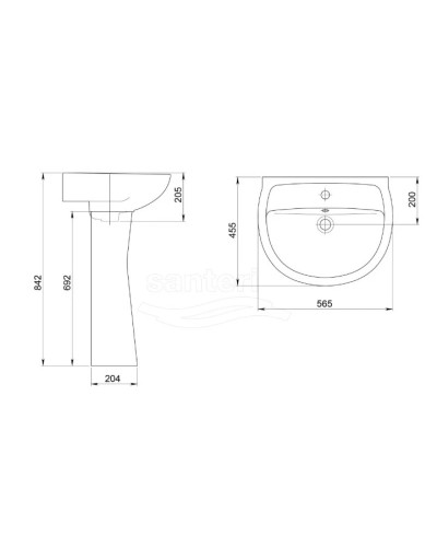 Пьедестал для раковины Santeri Versia 1.3601.2.S04.00B.0
