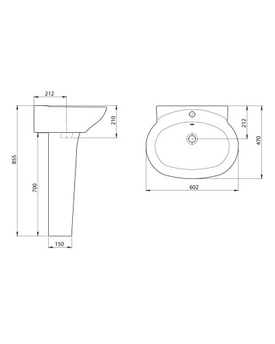 Пьедестал для раковины Santeri Ultra 1.3601.3.S00.00B.0