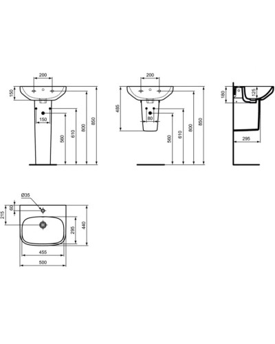 Пьедестал для раковины Ideal Standard I.Life A T471201