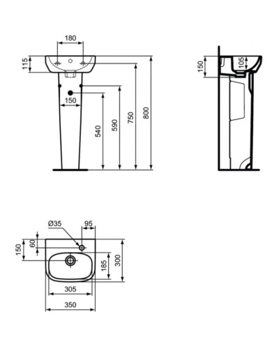 Пьедестал для раковины Ideal Standard I.Life A T471401