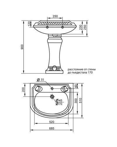 Пьедестал Cezares King Palace CZR-431-T