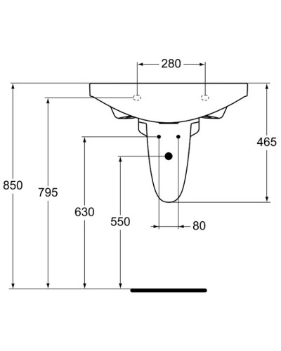 Полупьедестал для раковины Ideal Standard Motion W310401