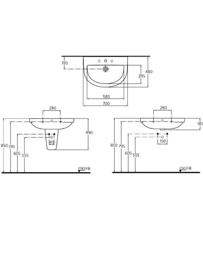 Полупьедестал Ideal Standard Playa W320901