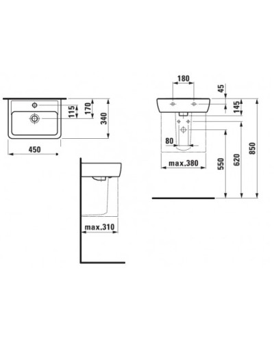 Полупьедестал для раковины Laufen Pro 8.1995.2.000.000.1