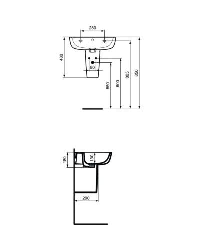 Полупьедестал Ideal Standard Esedra T282901