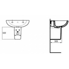 Полупьедестал Ideal Standard Tesi T033401