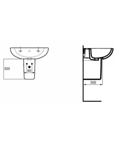 Полупьедестал Ideal Standard Tesi T033401