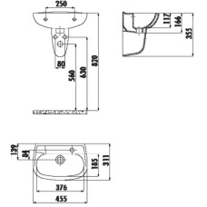 Полупьедестал для раковины Creavit SD270-00CB00E-0000