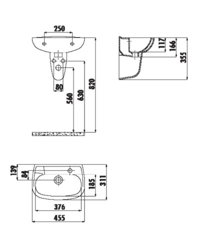 Полупьедестал для раковины Creavit SD270-00CB00E-0000