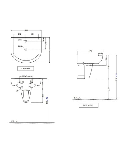 Полупьедестал для раковины Jaquar Aria ARS-WHT-39305
