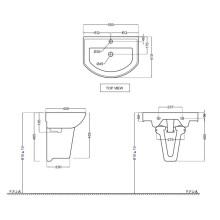 Полупьедестал для раковины Jaquar Continental CNS-WHT-305