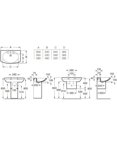 Полупьедестал для раковины Roca Dama Senso 337511000