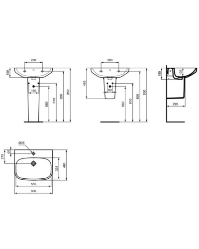 Полупьедестал для раковины Ideal Standard I.Life A T471301