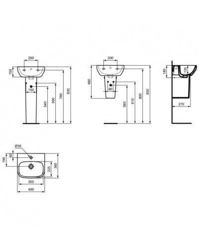 Полупьедестал для раковины Ideal Standard I.Life A T471501