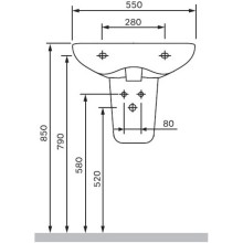 Полупьедестал для раковины Am.Pm Like C804970WH