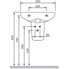 Полупьедестал для раковины Am.Pm Like C804970WH