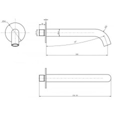Излив для смесителя Aquanet Static AF330-98B 261828 Черный матовый