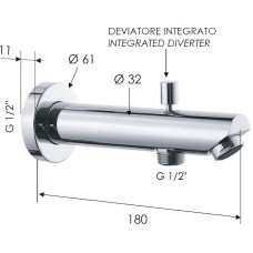Излив для смесителя Remer 91MD Хром