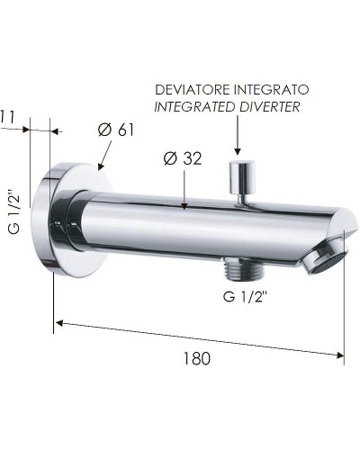 Излив для смесителя Remer 91MD Хром